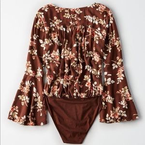 American Eagle Floral Wrap Bodysuit